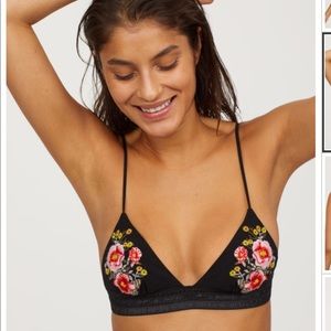 H&M embroidered bikini top